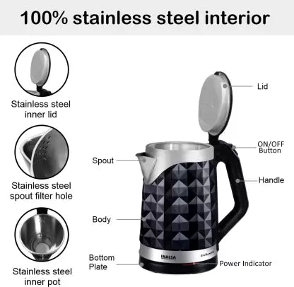 Inalsa Diamante Electric Kettle (1.8 L, Black) Inalsa Diamante Electric Kettle (1.8 L, Black)